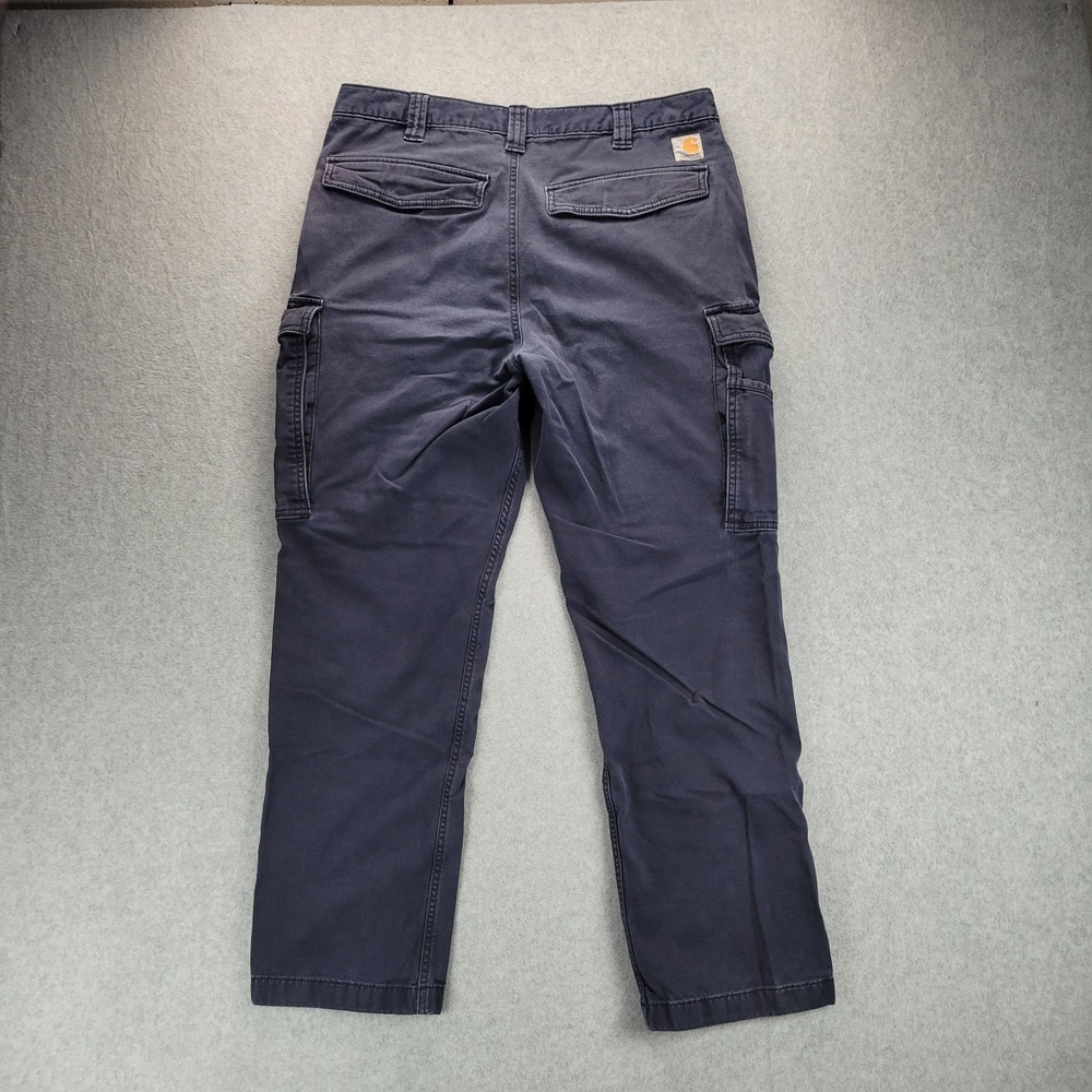 Carhartt Pants Mens 34x30 Blue Rugged Flex Relaxed Fit Canvas Cargo BN3574-M - Picture 9 of 11